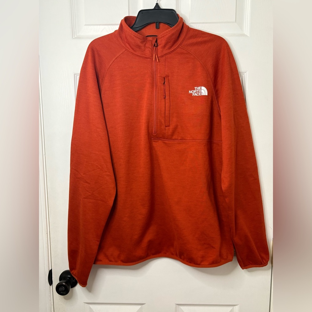 The North Face Canyonlands  Pullover Mens Large Orange 1/4-Zip Fleece Hiking
